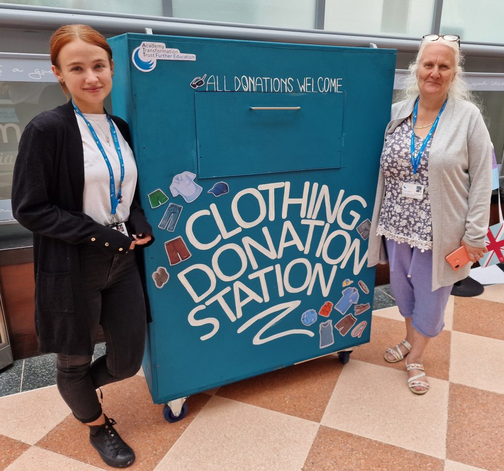 school uniform donation station at Idlewells shopping centre