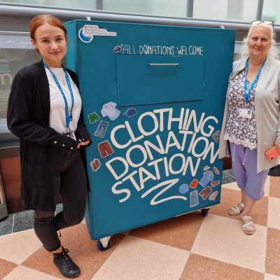 school uniform donation station at Idlewells shopping centre